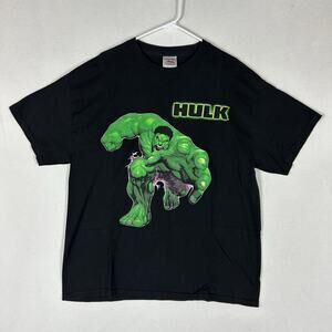 Vintage 90s The Incredible Hulk T-Shirt Men's XL Black Short Sleeve USA Made Tee
